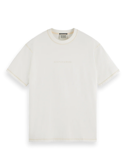 Scotch & Soda Tee Logo Front in Black or White