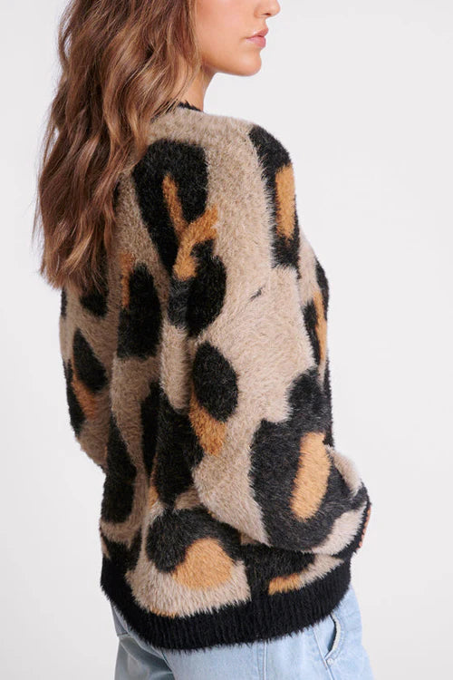 One Teaspoon Fluffy Leopard Batwing Sweater