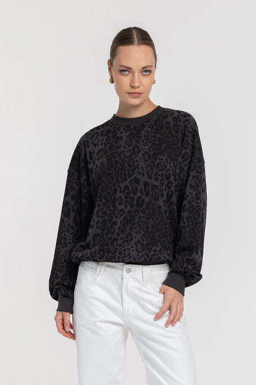 Blak Into You Sweater-Leopard Grey