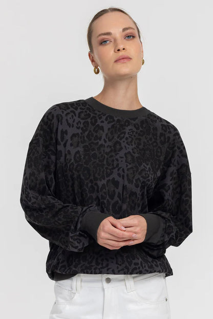Blak Into You Sweater-Leopard Grey