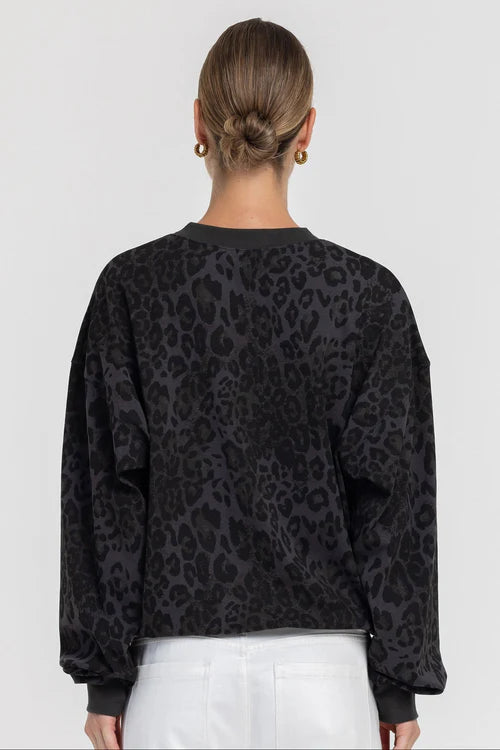 Blak Into You Sweater-Leopard Grey