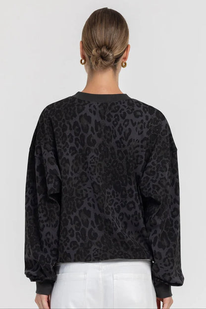Blak Into You Sweater-Leopard Grey