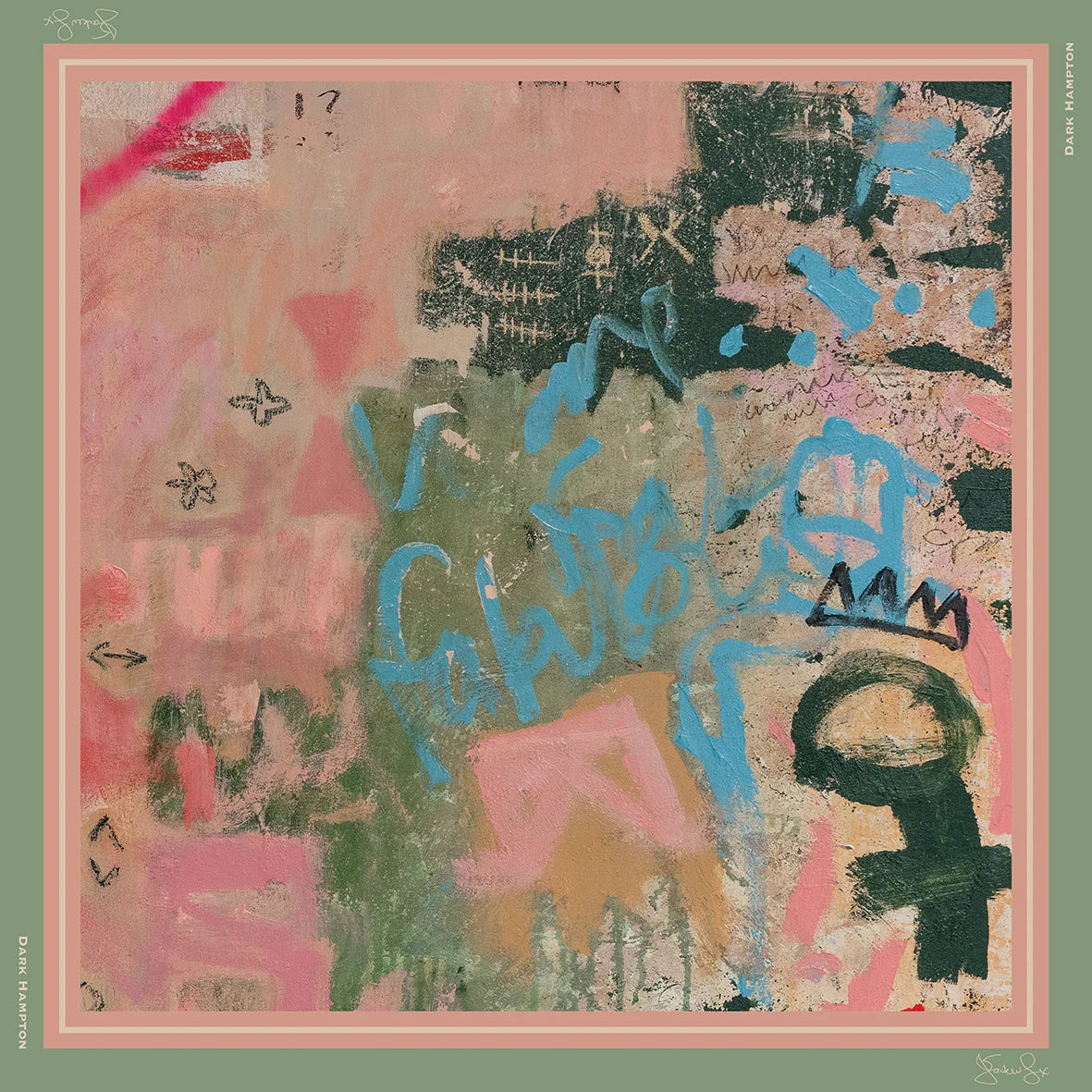 Dark Hampton Jackie Green Love Petite Silk Scarf