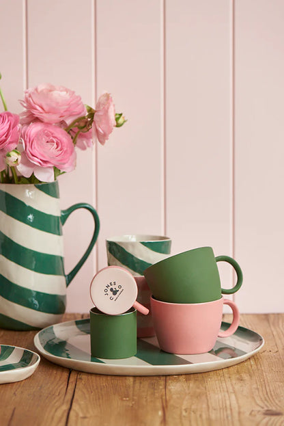 Jones & Co Cabana Stripe Green Jug