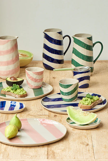 Jones & Co Cabana Stripe Green Jug