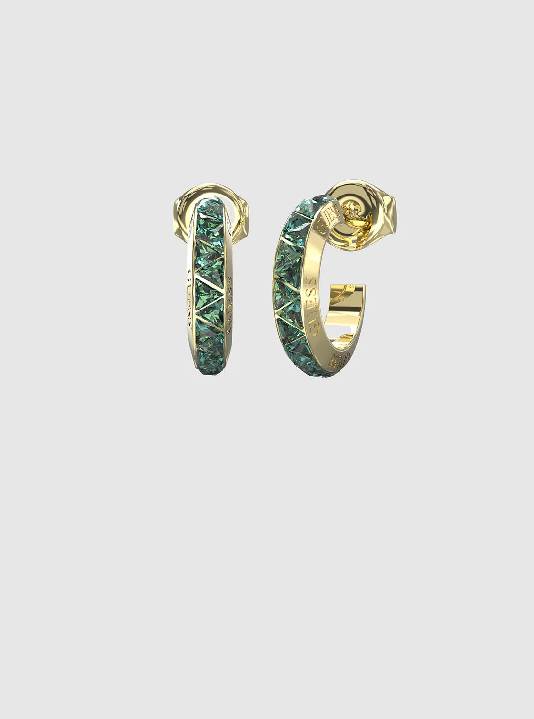 Guess Triangle Hoops Earrings - 18mm Green
