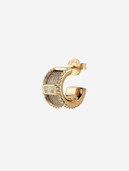 Guess Kalybe 2T Cable Circle Hoops Earring