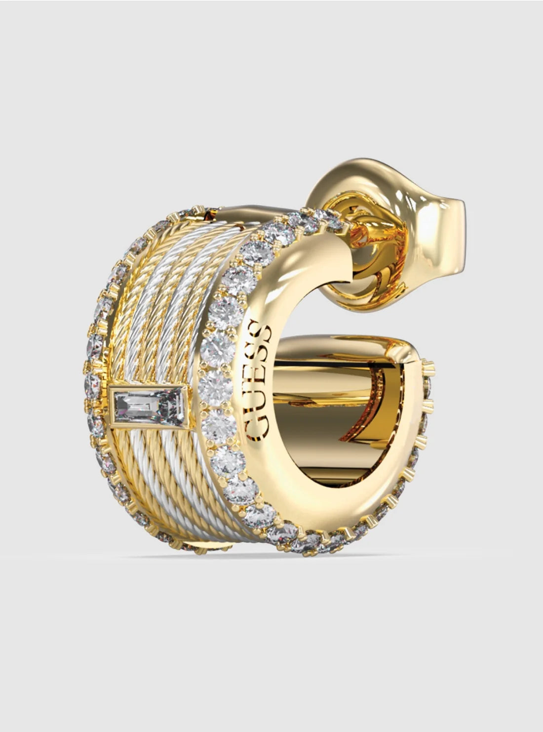 Guess Kalybe 2T Cable Circle Hoops Earring