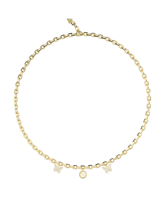 Guess Necklace Borboleta 4G Charm Gold
