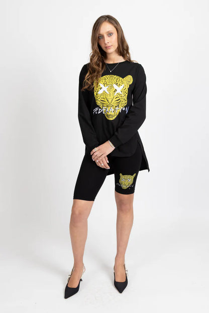 Federation LS Scallop Tee - Leopard