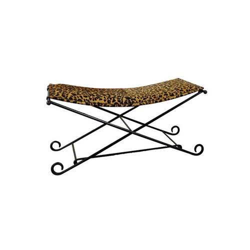 Rembrandt Leopard Leather Stool Large