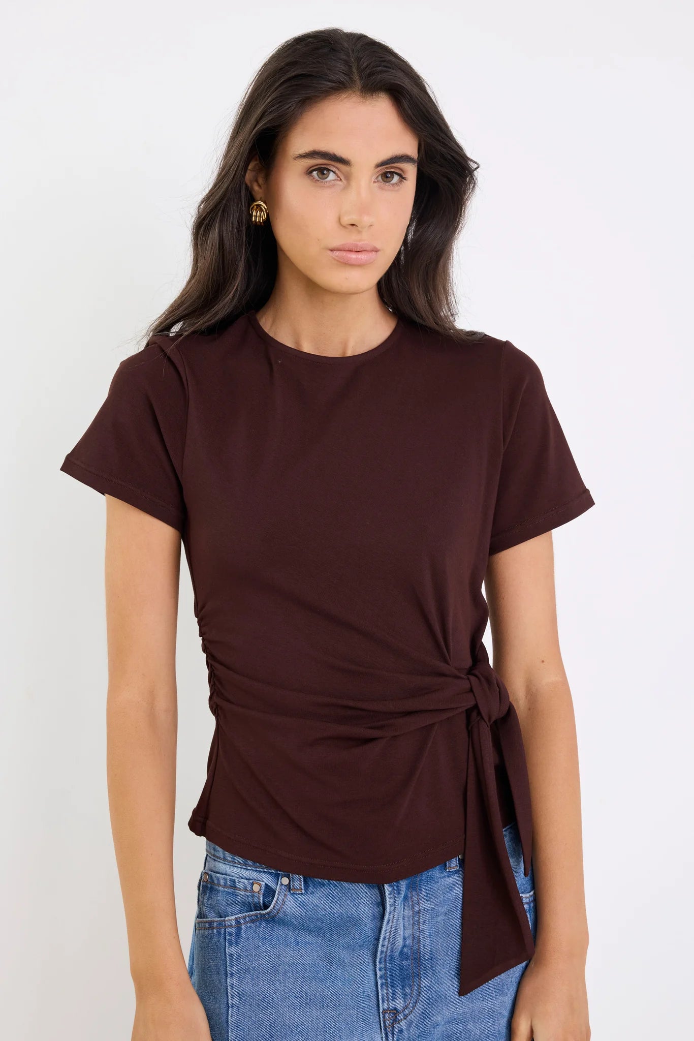 Among The Brave Loop Chocolate Knot Front Top