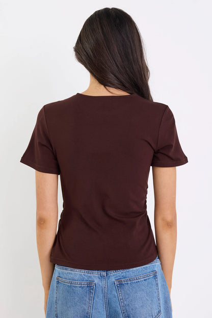 Among The Brave Loop Chocolate Knot Front Top