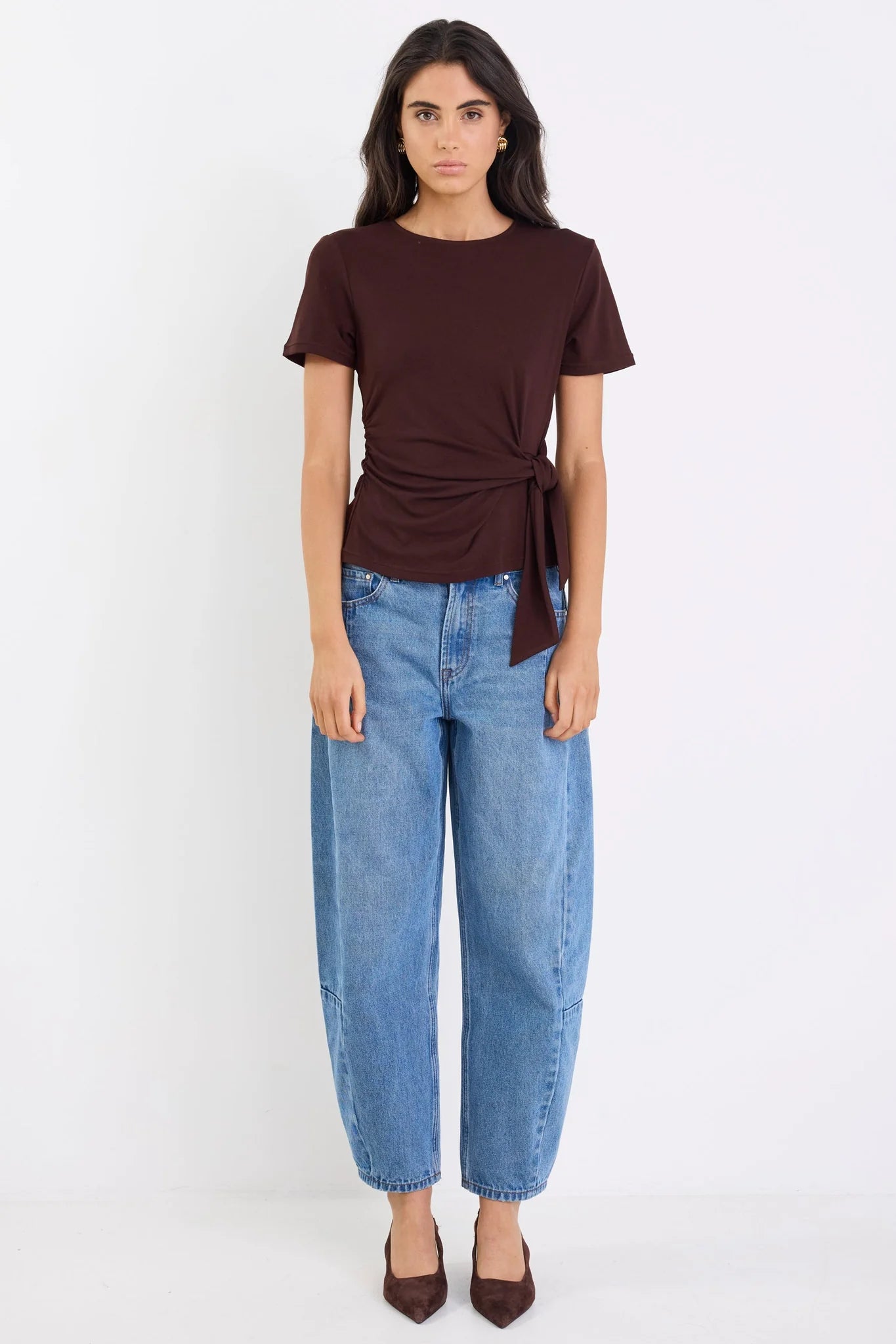Among The Brave Loop Chocolate Knot Front Top