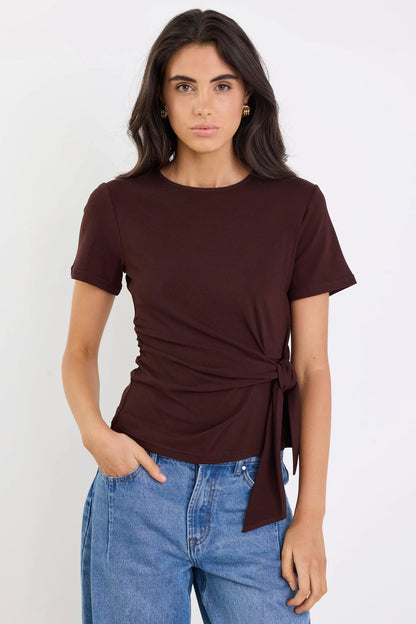 Among The Brave Loop Chocolate Knot Front Top
