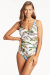 Sea Level Lost Paradise Cross Front Multi Fit One Piece