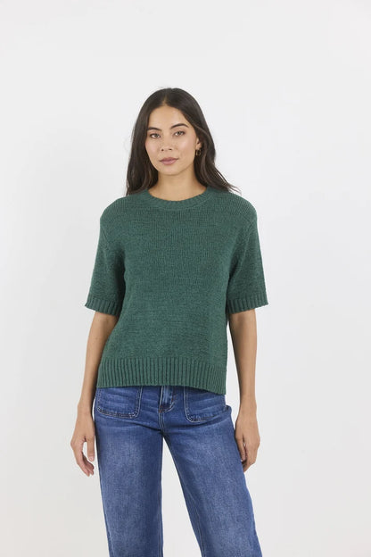 by Rosa Loveable Petrol Tape Yarn Knit Tee