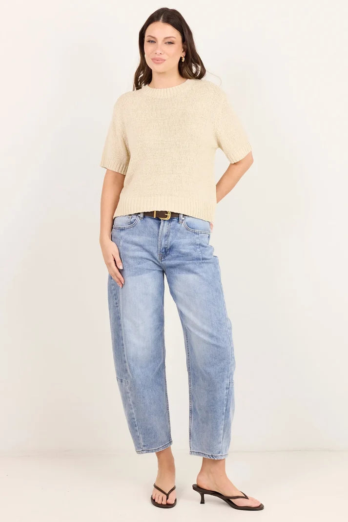 by Rosa Loveable Oat Tape Yarn Knit Tee