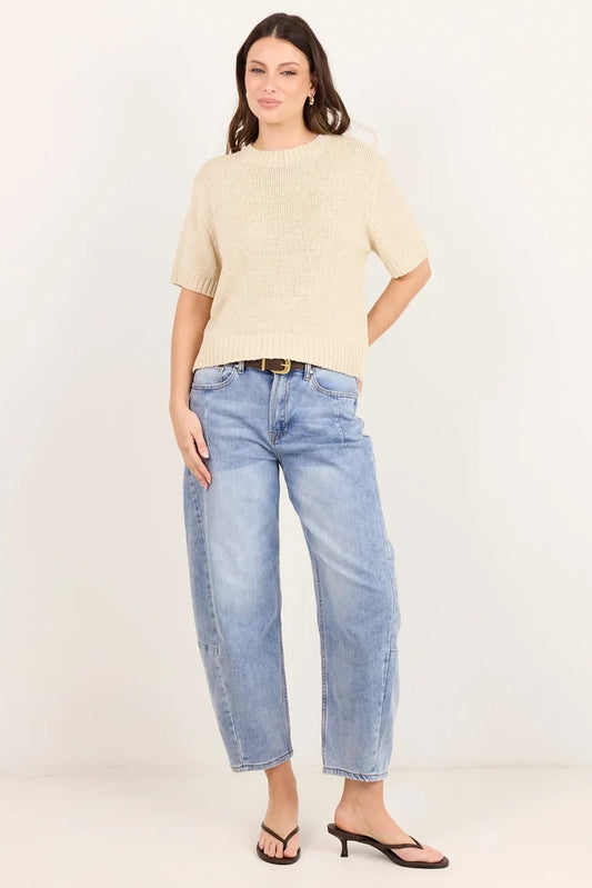 by Rosa Loveable Oat Tape Yarn Knit Tee