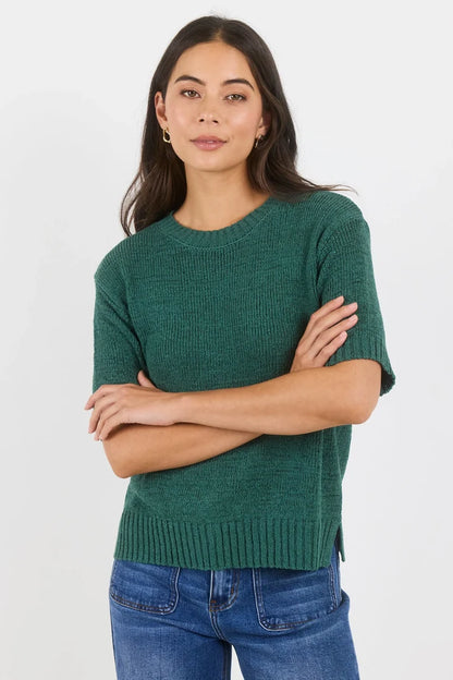 by Rosa Loveable Petrol Tape Yarn Knit Tee