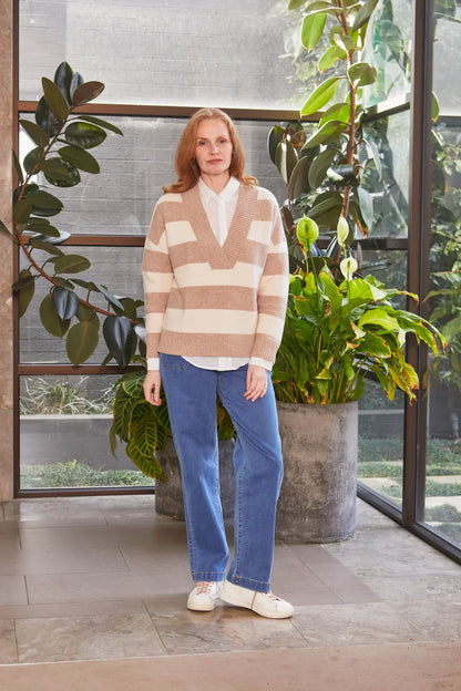 New London Jeans Morieux Sweater Chunky V Neck