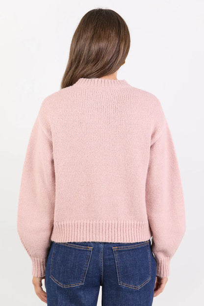 Among The Brave Mirage Blush Crewneck Cardigan