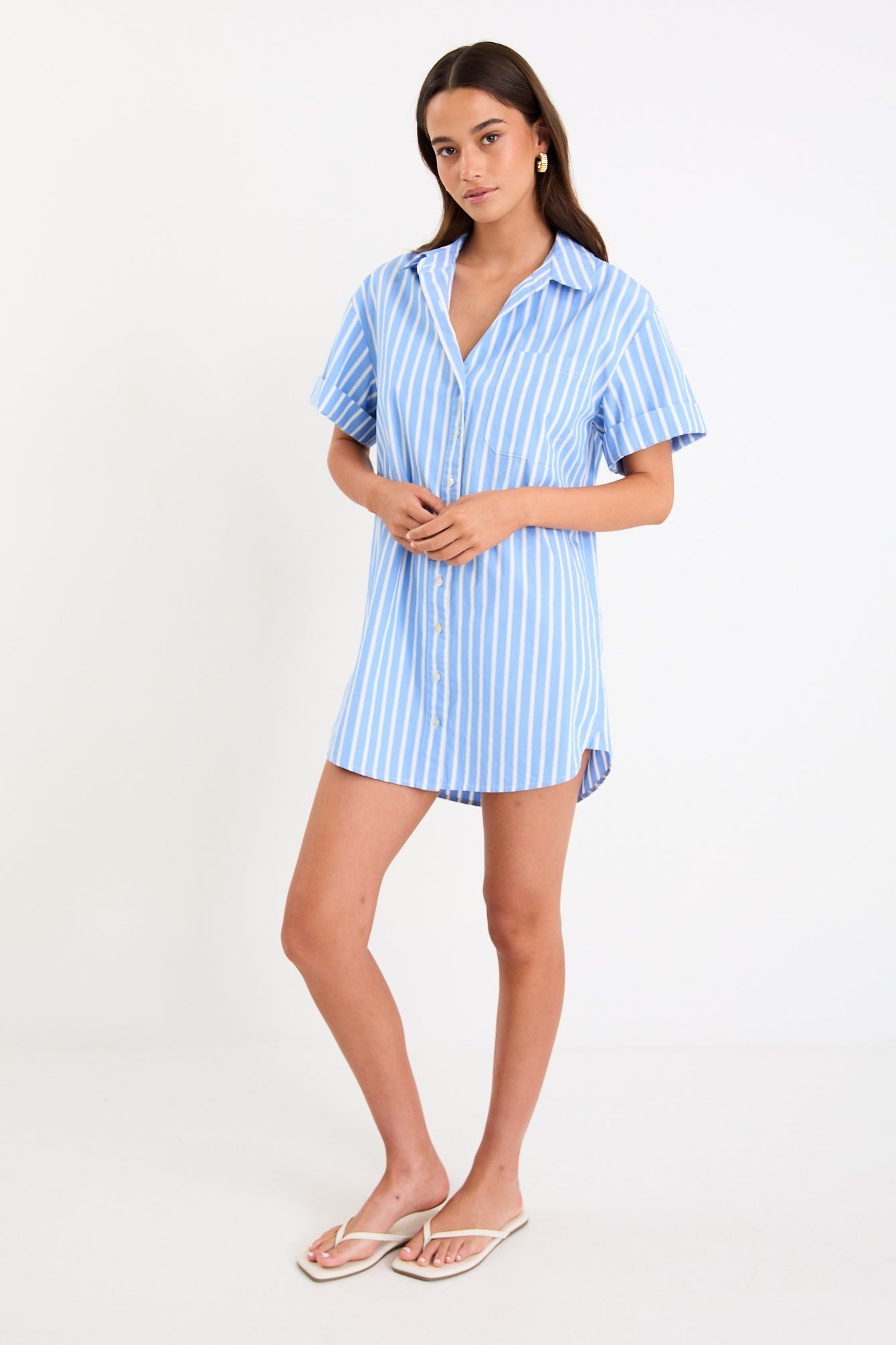 Stories Be Told Mykonos Mini Shirt Dress