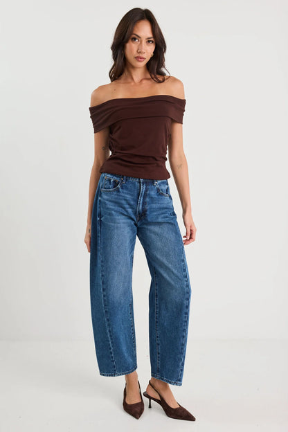 Stories Be Told Nightlife Dark Chocolate Stretch Top