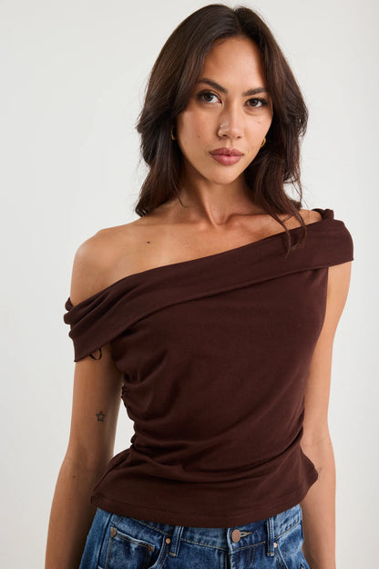 Stories Be Told Nightlife Dark Chocolate Stretch Top