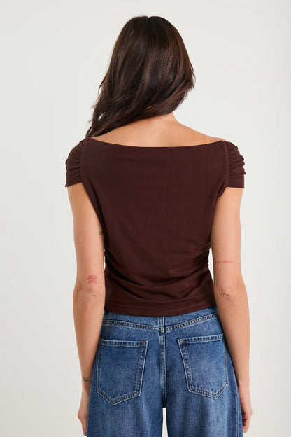 Stories Be Told Nightlife Dark Chocolate Stretch Top