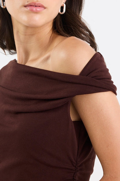 Stories Be Told Nightlife Dark Chocolate Stretch Top