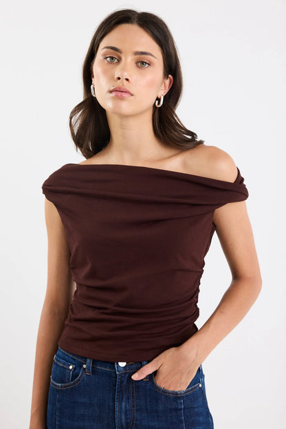 Stories Be Told Nightlife Dark Chocolate Stretch Top