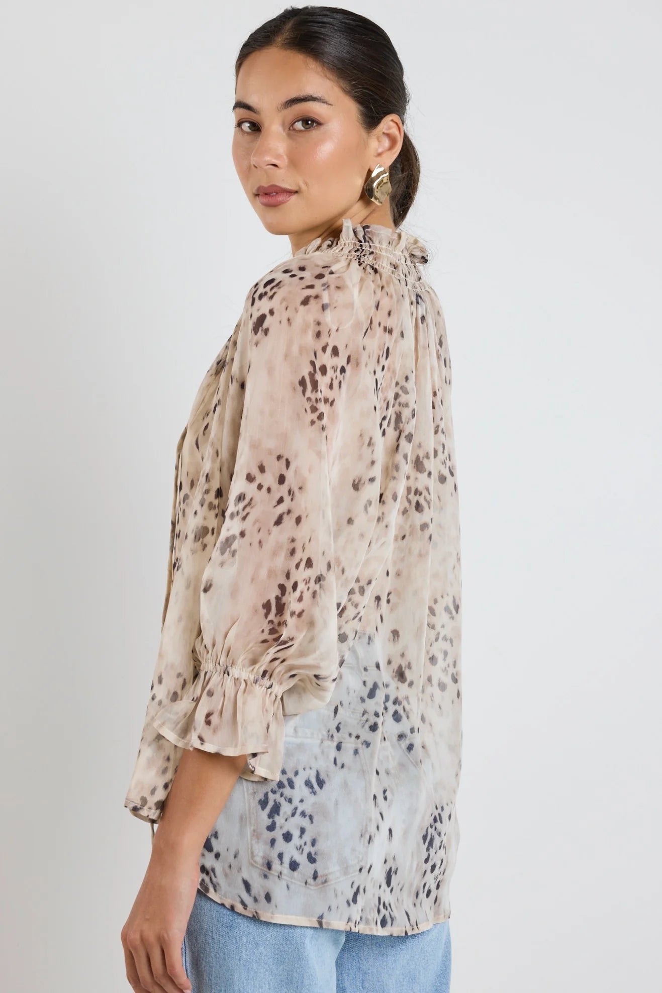 Among The Brave Odyssey Beige Leopard Top