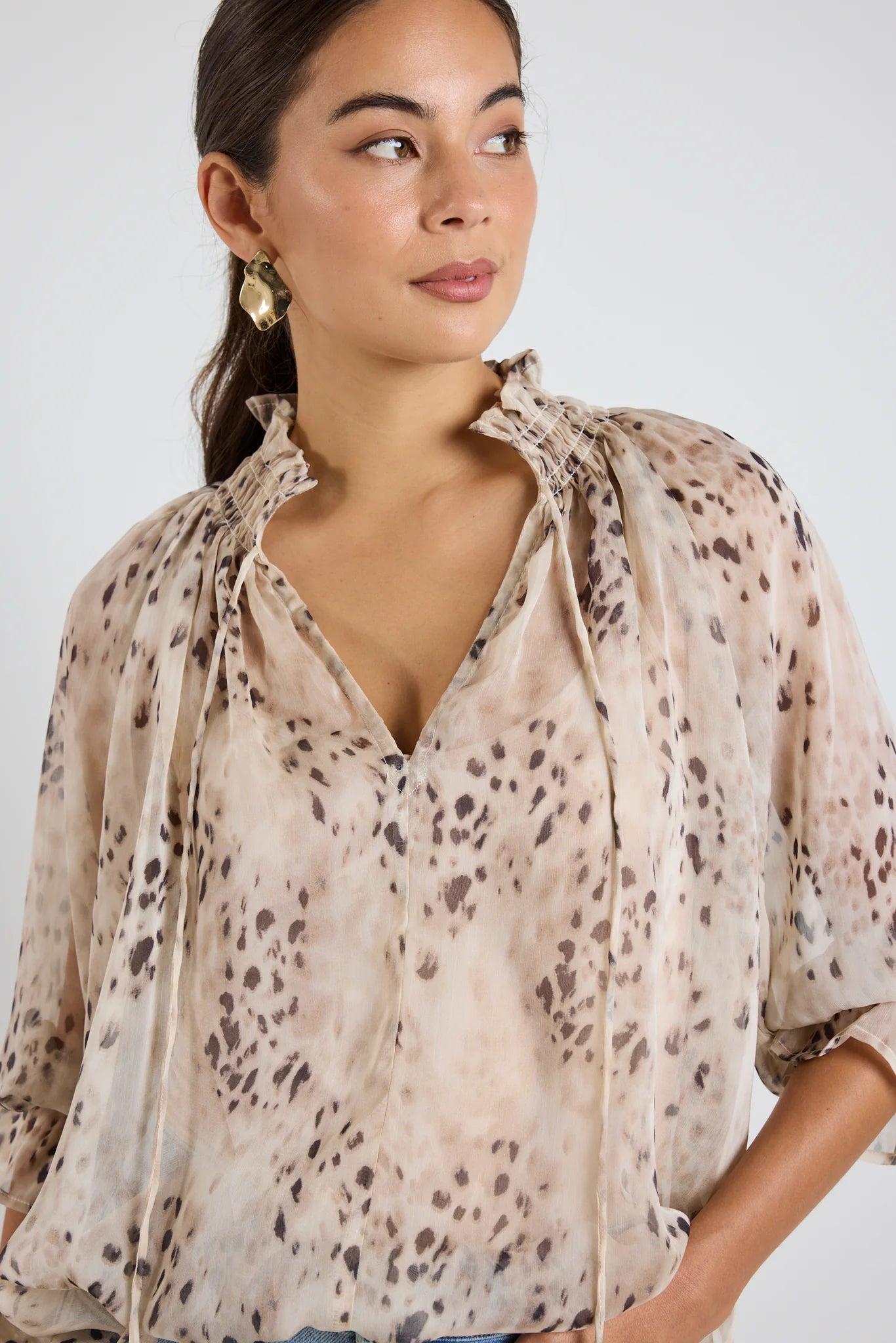 Among The Brave Odyssey Beige Leopard Top