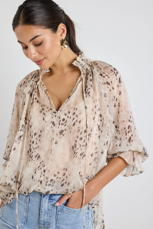 Among The Brave Odyssey Beige Leopard Top
