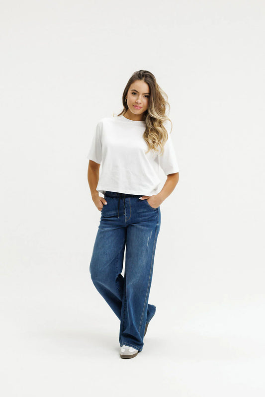 Homelee Palazzo Jeans-Blue Wash