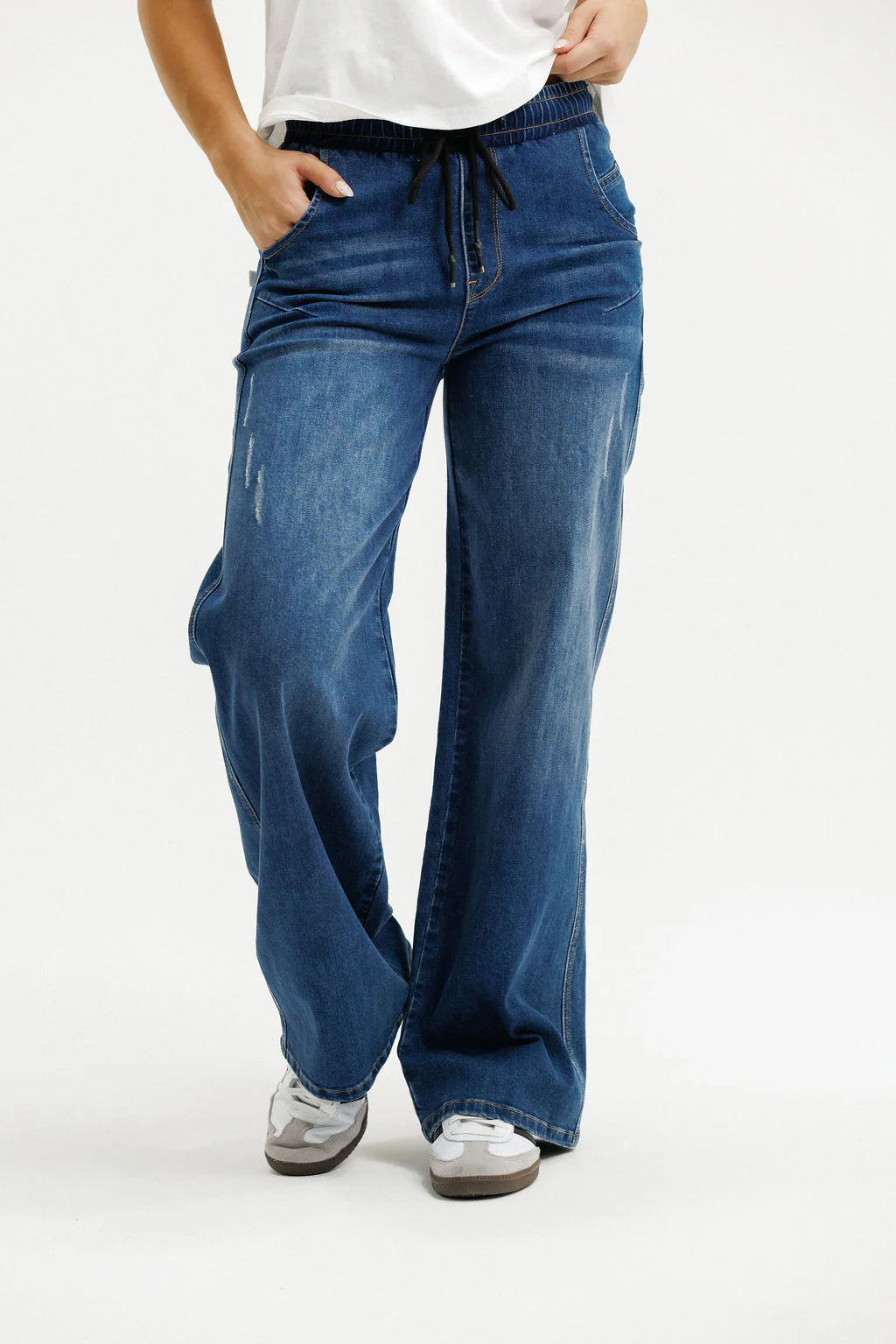 Homelee Palazzo Jeans-Blue Wash