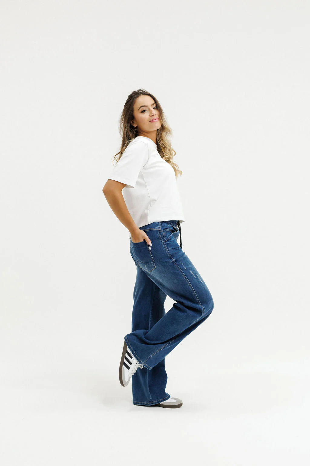 Homelee Palazzo Jeans-Blue Wash