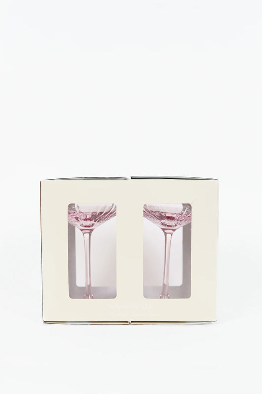 Willow & Mae Cocktail Glasses Pink