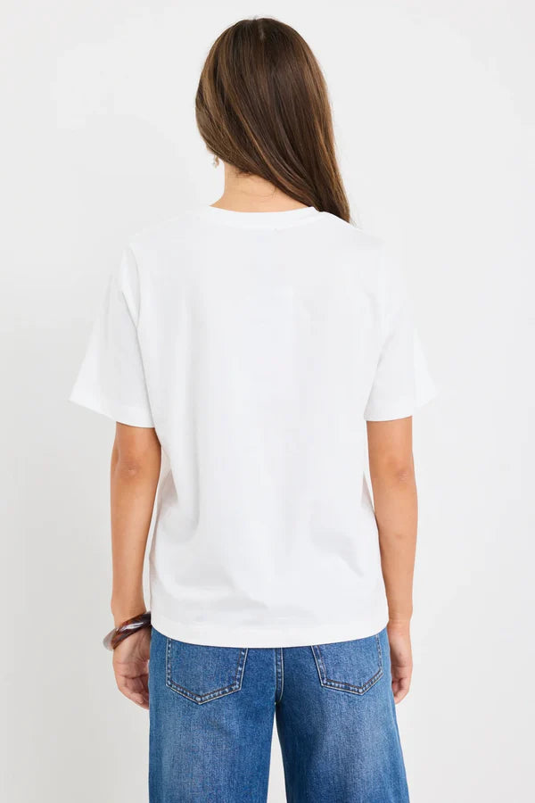Among The Brave Paradiso Ciao Print Ivory Boxy Tee