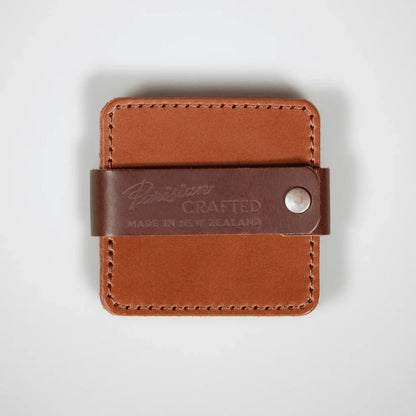 Parisian Stitched Leather Coaster Set x4