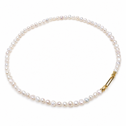 Me The Label Freshwater Pearl Link Necklace Gold