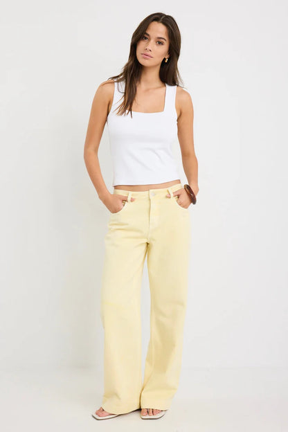 Among The Brave Resolute Butter Wide Leg Jeans