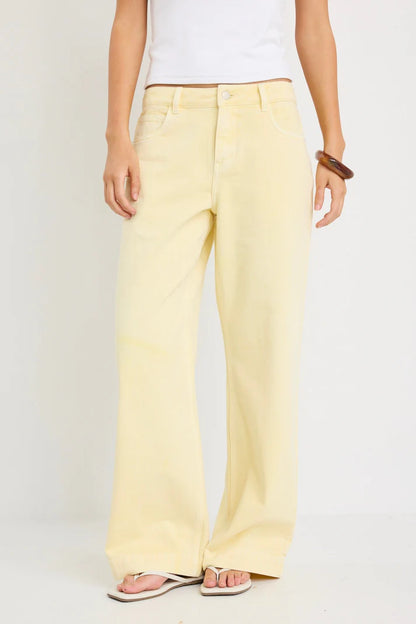 Among The Brave Resolute Butter Wide Leg Jeans