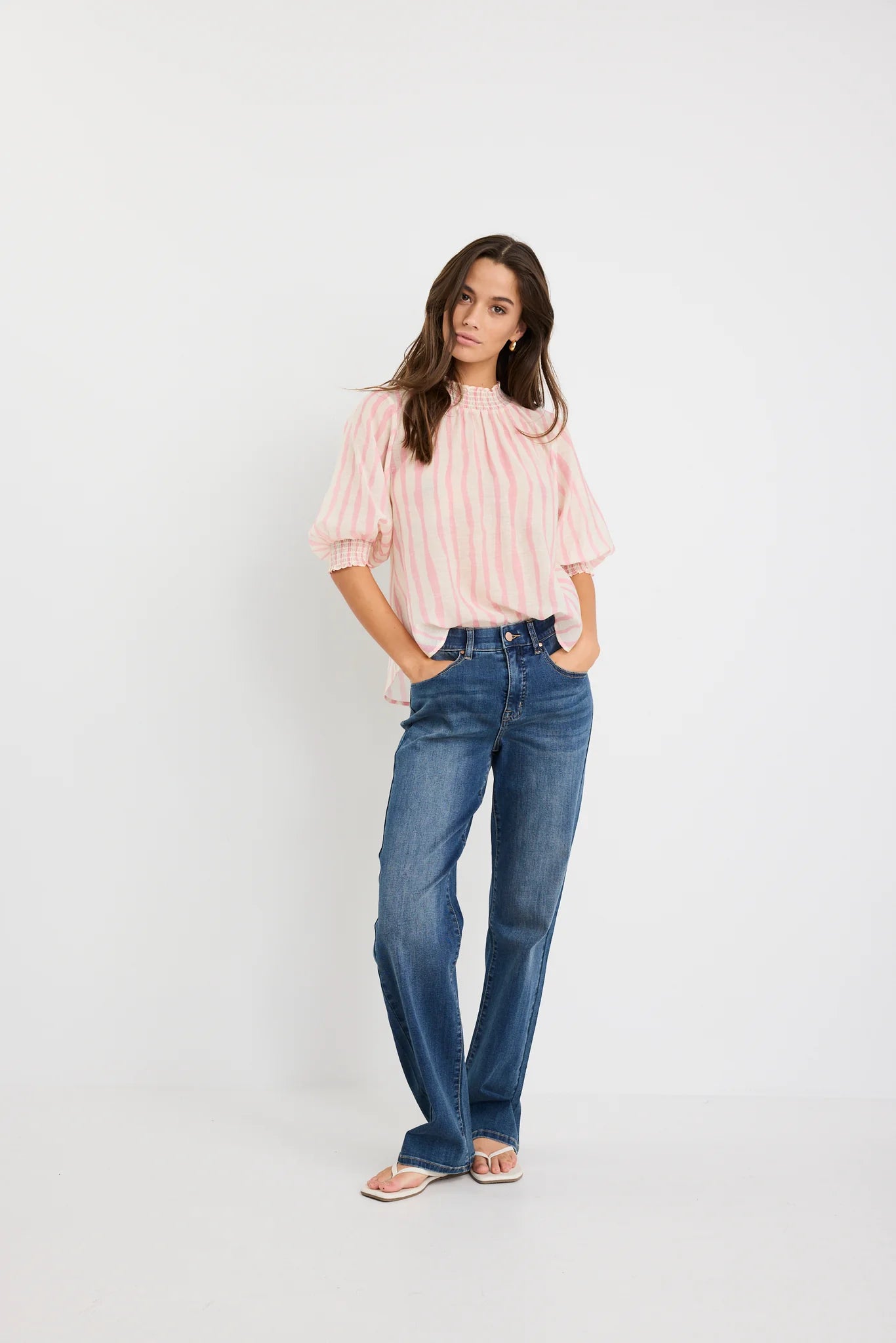 By Rosa Precision Top in Blush Stripe