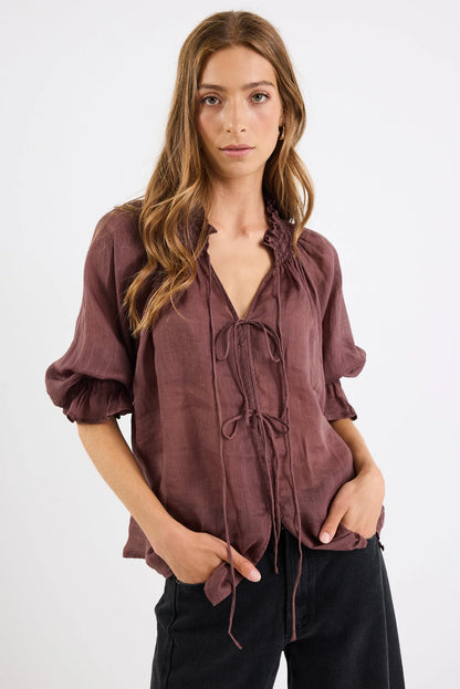 Among The Brave Prospect Tie Front Top