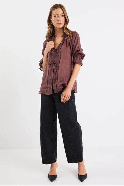 Among The Brave Prospect Tie Front Top
