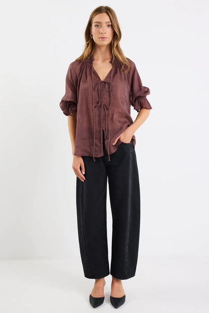 Among The Brave Prospect Tie Front Top