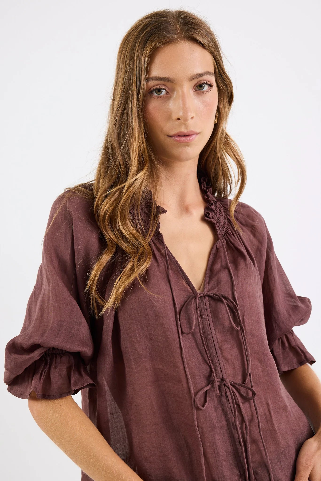 Among The Brave Prospect Tie Front Top