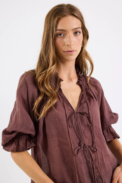 Among The Brave Prospect Tie Front Top